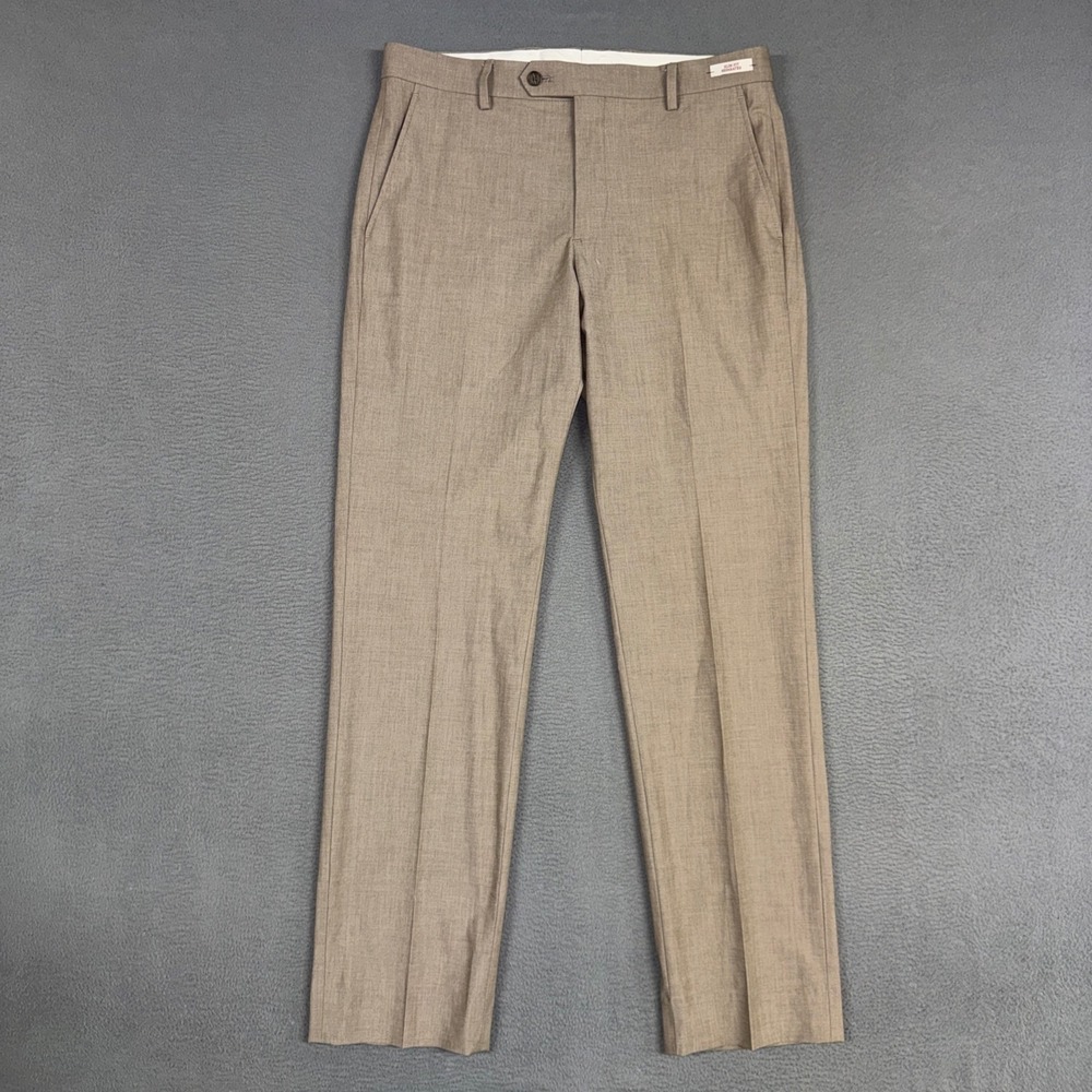 Jos. A. Bank Pants Mens 32x32 Tan Slim Fit Separates Flat Front Dress Trousers